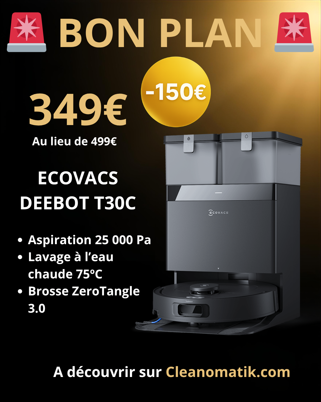 ECOVACS DEEBOT T30C – promotion Amazon