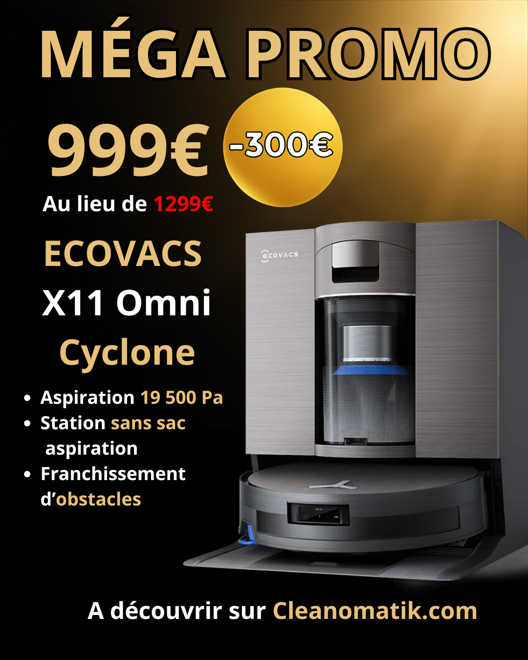 ECOVACS X11 Cyclone – promotion Amazon