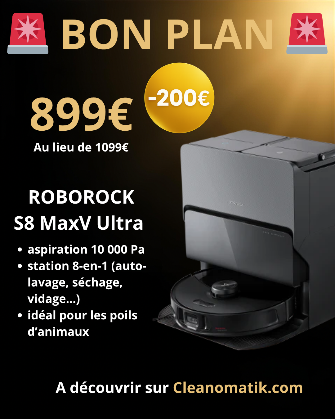 Roborock S8 MaxV Ultra – promotion Amazon